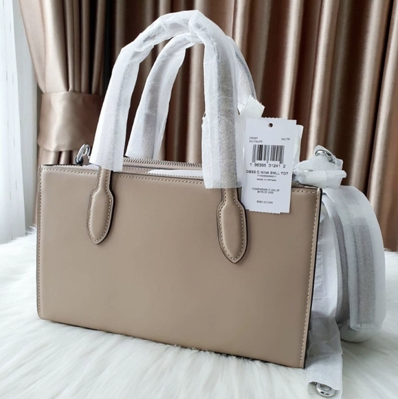 NWT Coach CR097 Debossed C Nina Small Tote Stachel Crossbody Black Handbag - Picture 2 of 5